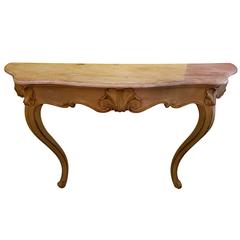 Louis XV Style Carved and Painted Marble-Top Console