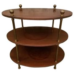 Regency Mahogany and Brass Three-Tier Oval Etagere Table