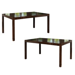 Elegant Restored Vintage Oil Drop Lacquer Extension Dining Table or Writing Desk