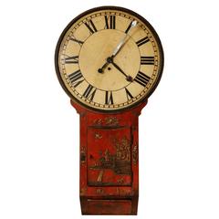 A George III Style Japanned Wall-Mounted Clock 1