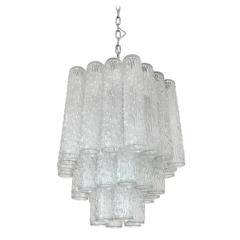 Italian Murano "Corteccia" Glass Tubes Chandelier by Venini 2