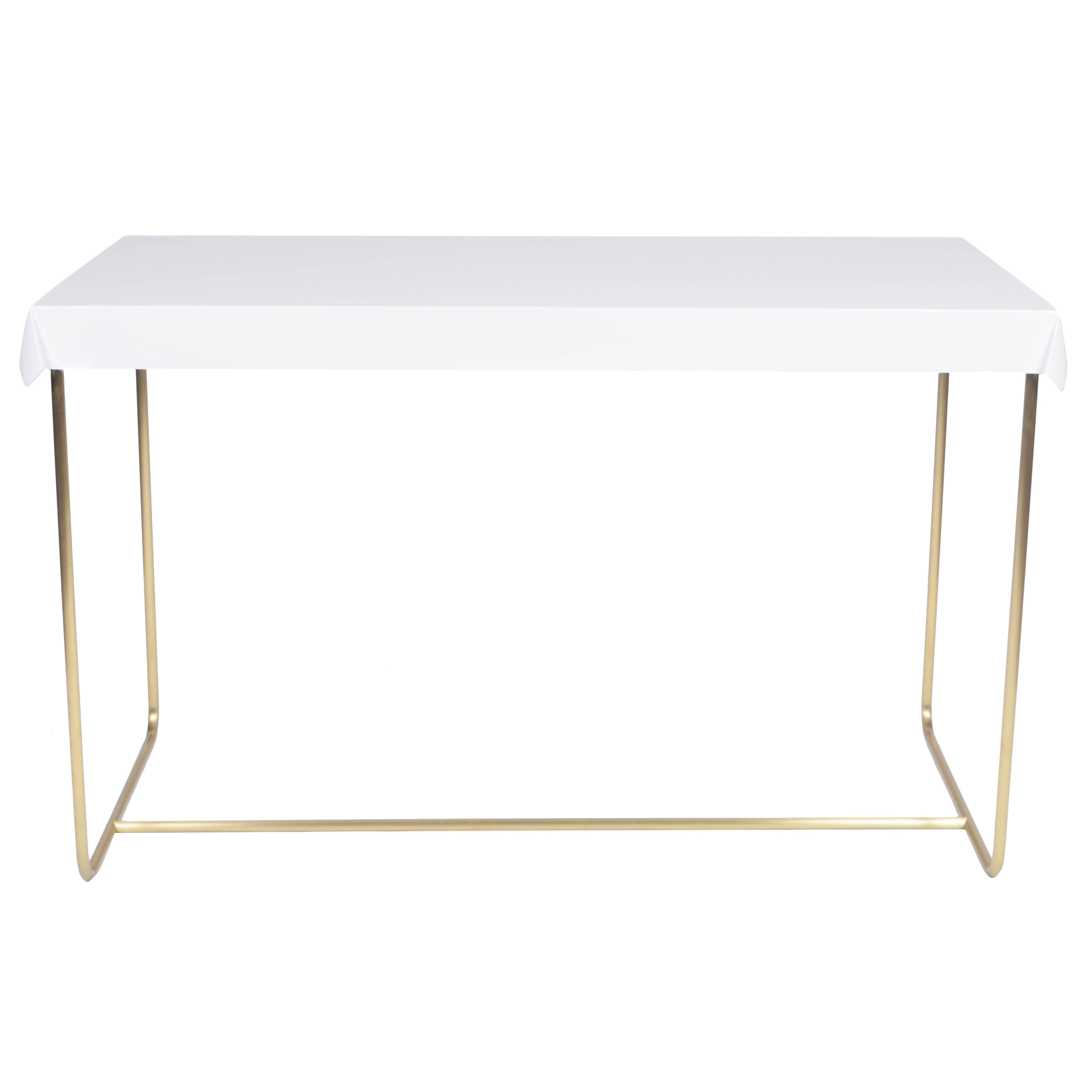 Modern Style Capri Desk In White With Black And Gold Modern Style Capri Desk In White With Black And Gold