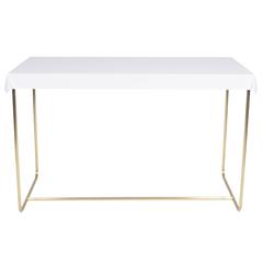 Drape Brass Desk in White 10
