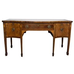 18th Century English George III Mahogany Inlaid Serpentine Sideboard 5