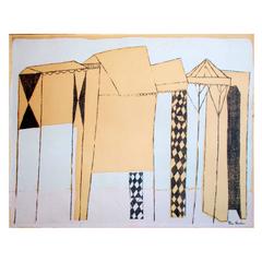 Ben Shahn "Deserted Fairground" 1948 Screenprint 1