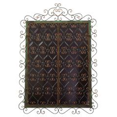 French Wrought Iron Scroll Mirror