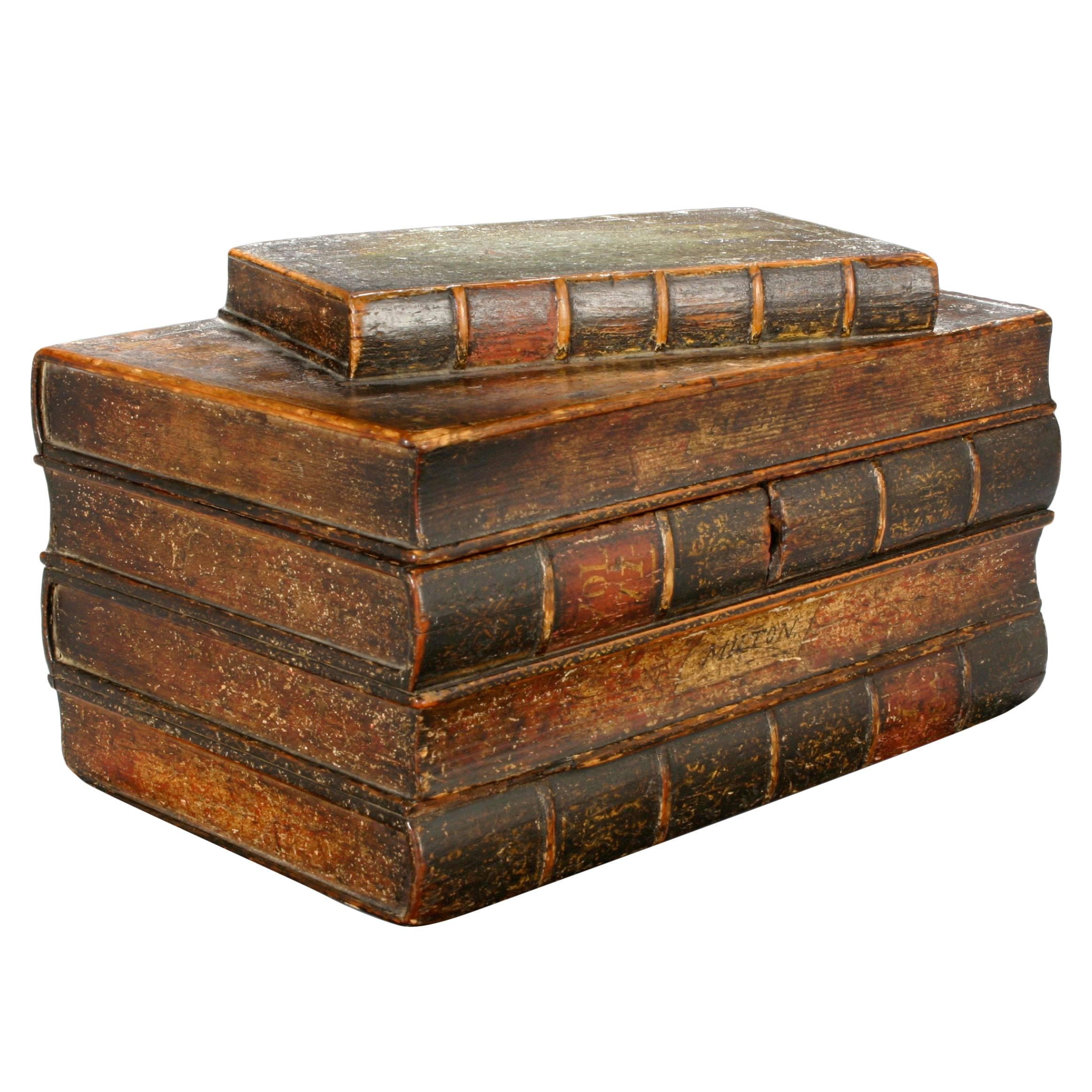 An English Painted Book Form Box Titles including Milton and Poetry For Sale