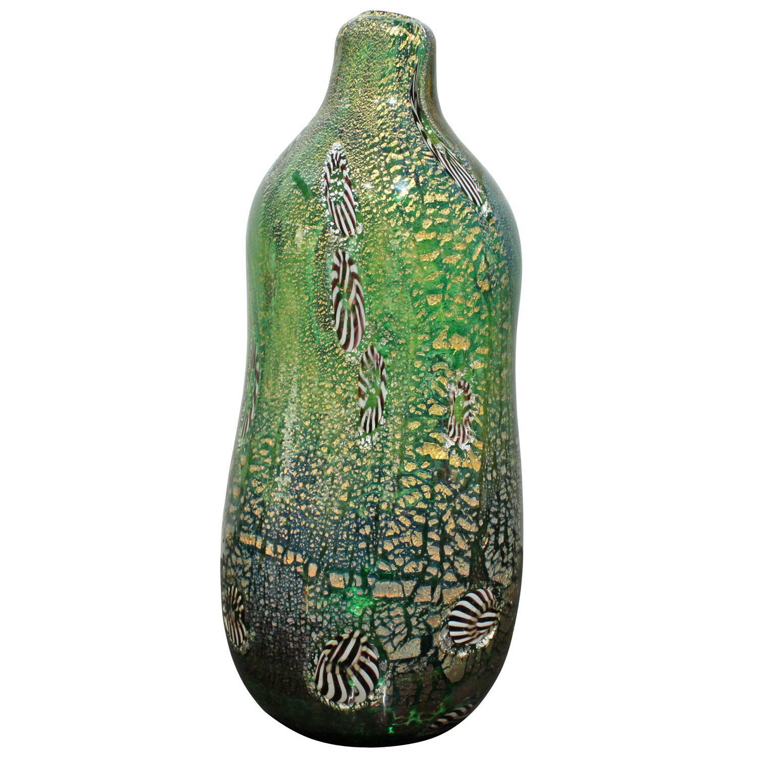 Handblown Glass "Yokohama" Vase by Aldo Nason for A.V.E.M. For Sale
