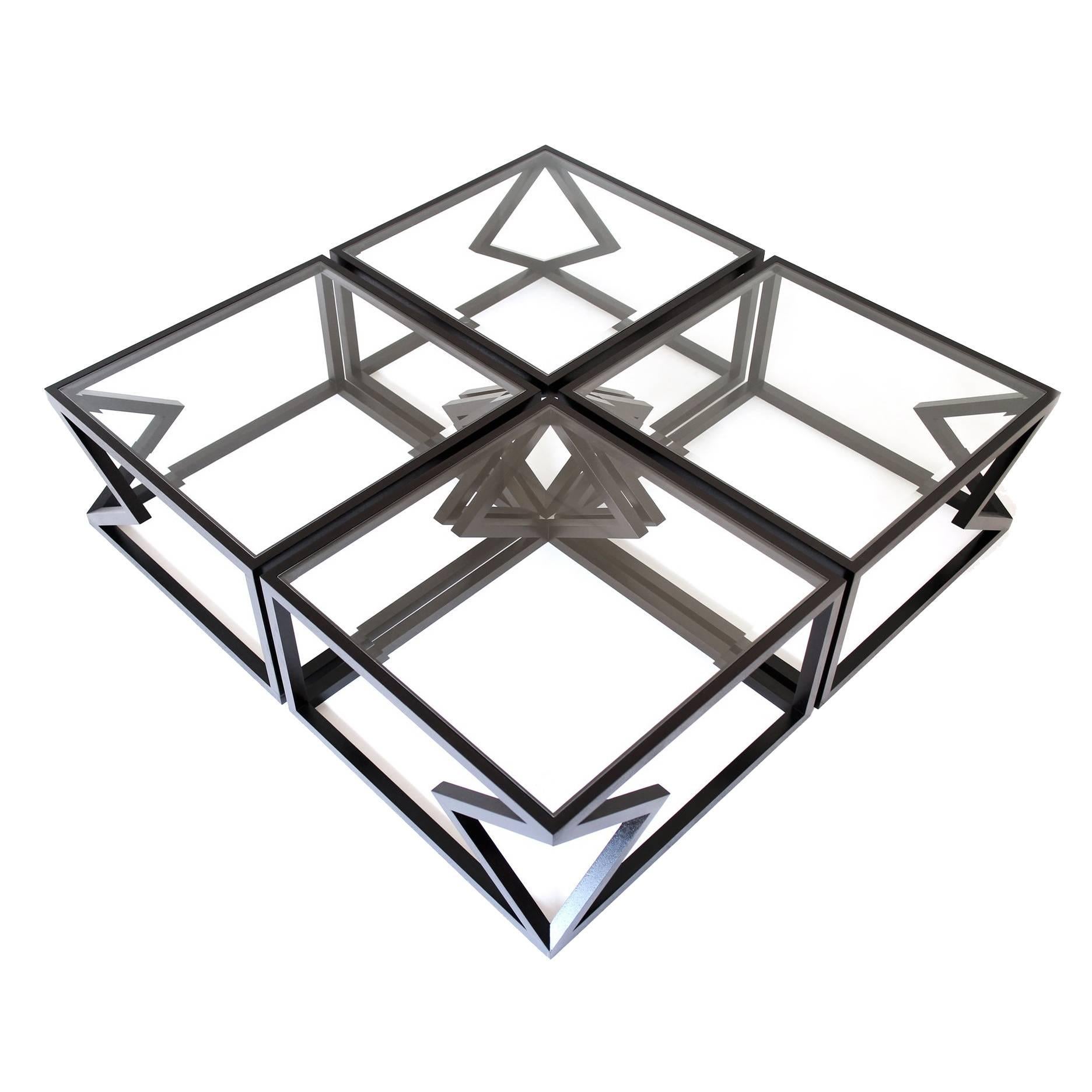 Contemporary Steel "Quad Diamonds" Cocktail Table by Alex Drew & No One 2015