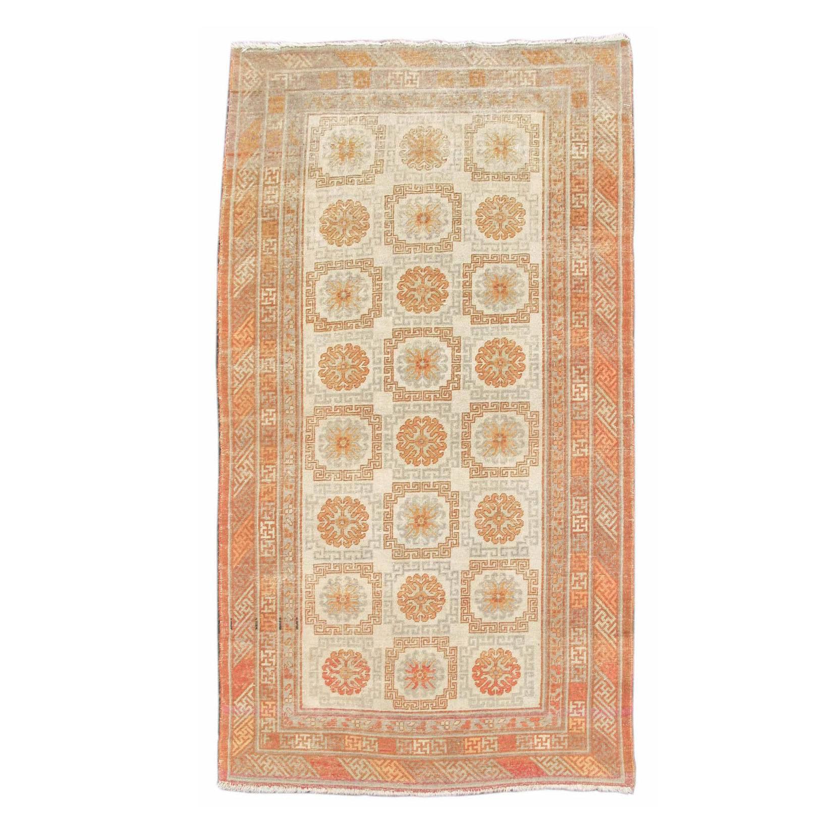 Early 20th Century Light Chinese Khotan Carpet