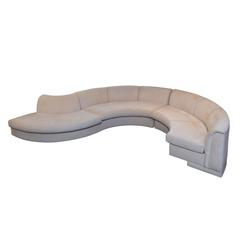 Custom 1980s Serpentine Sectional Sofa