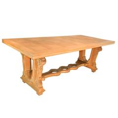 1940 Art Deco Whiten Oak Dining Room Table 2