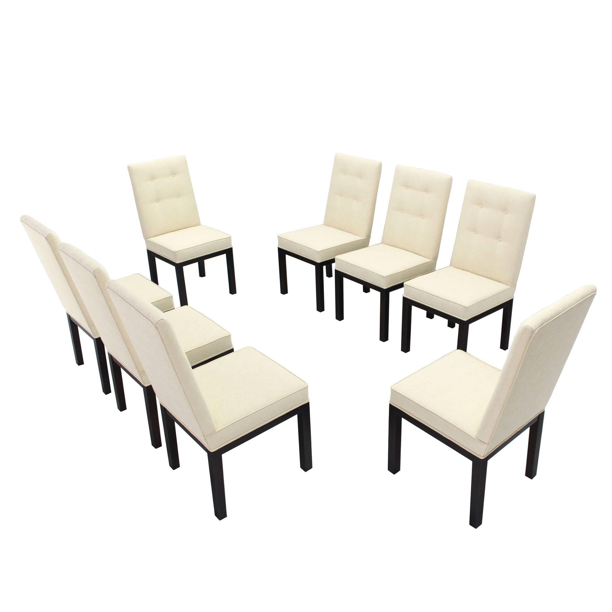 Set of Eight Newly Upholstered Dining Chairs by John Widdicomb