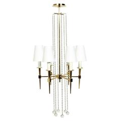 Brass and Crystal Chandelier by Tommi Parzinger 2