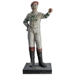 Cast Stone Garden Statue of a Jockey, circa 1950