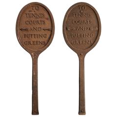 Cast Iron Tennis Signs, circa 1880