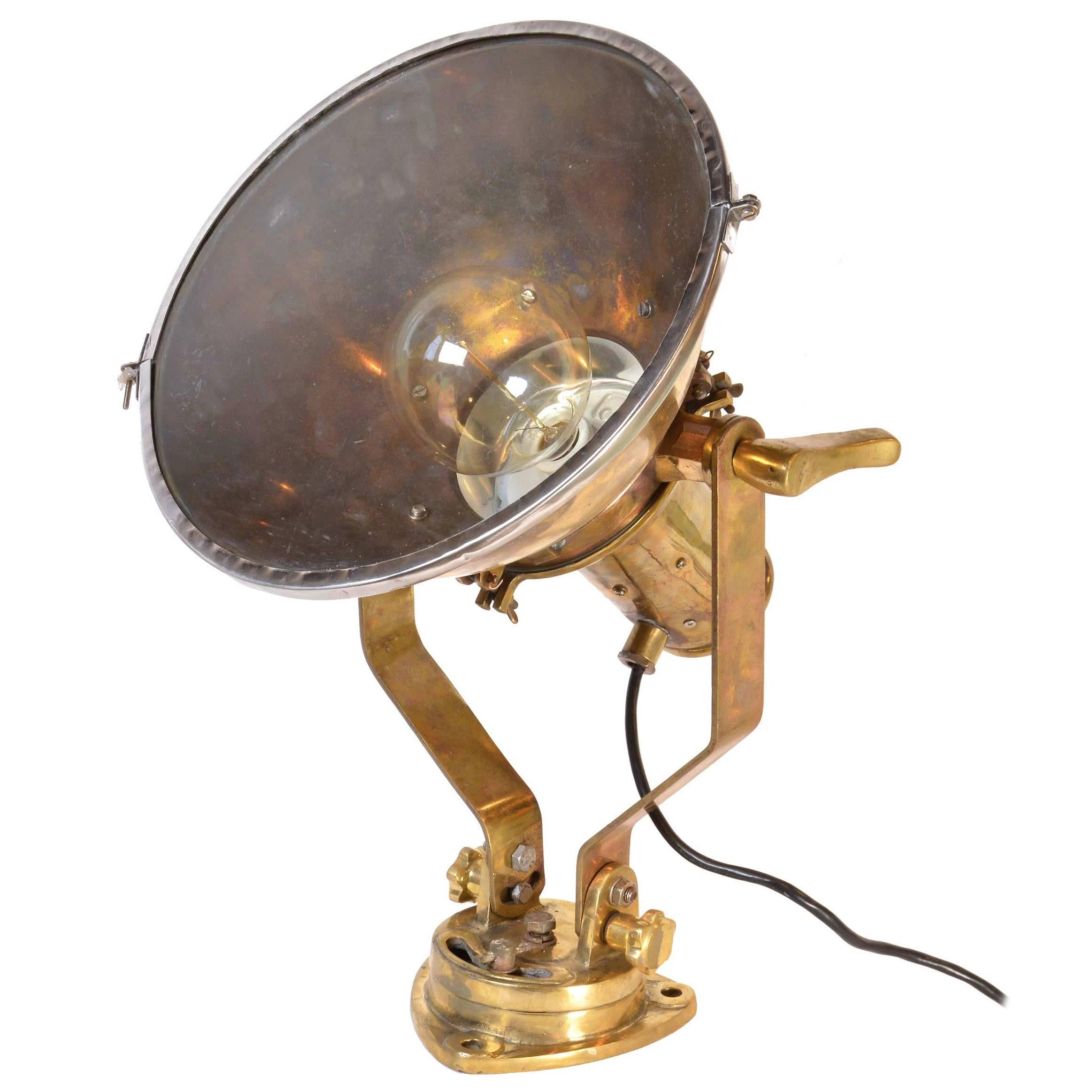 Cast Brass Nautical Ship Spot Light, circa 1930