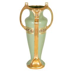 Austrian Greek Revival Gilt Porcelain Urn Vase