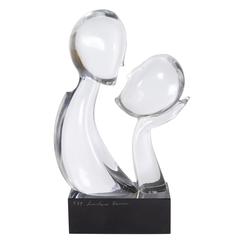 Loredano Rosin 'The Kiss' Murano Glass Sculpture, Signed