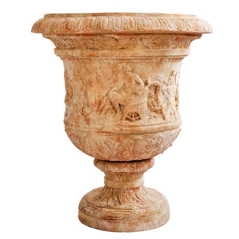 Beautiful Terracotta Vase Neptune after E. Le Hongre For Sale at 1stDibs