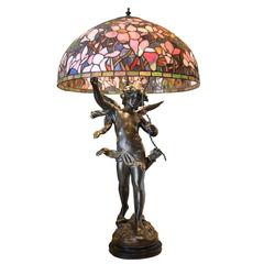 Magnificent Antique Signed and Stamped Bronze Tall Lamp 6