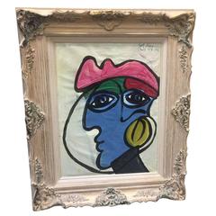 Peter Robert Keil" Picasso Wearing a Hat" Painting 