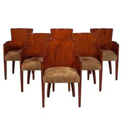 Set of Six Modern Hollywood Art Deco Dining Chairs 11