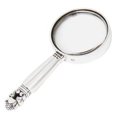 Hallmarked Retro Georg Jensen Small Sterling Silver Magnifying Glass /SALE