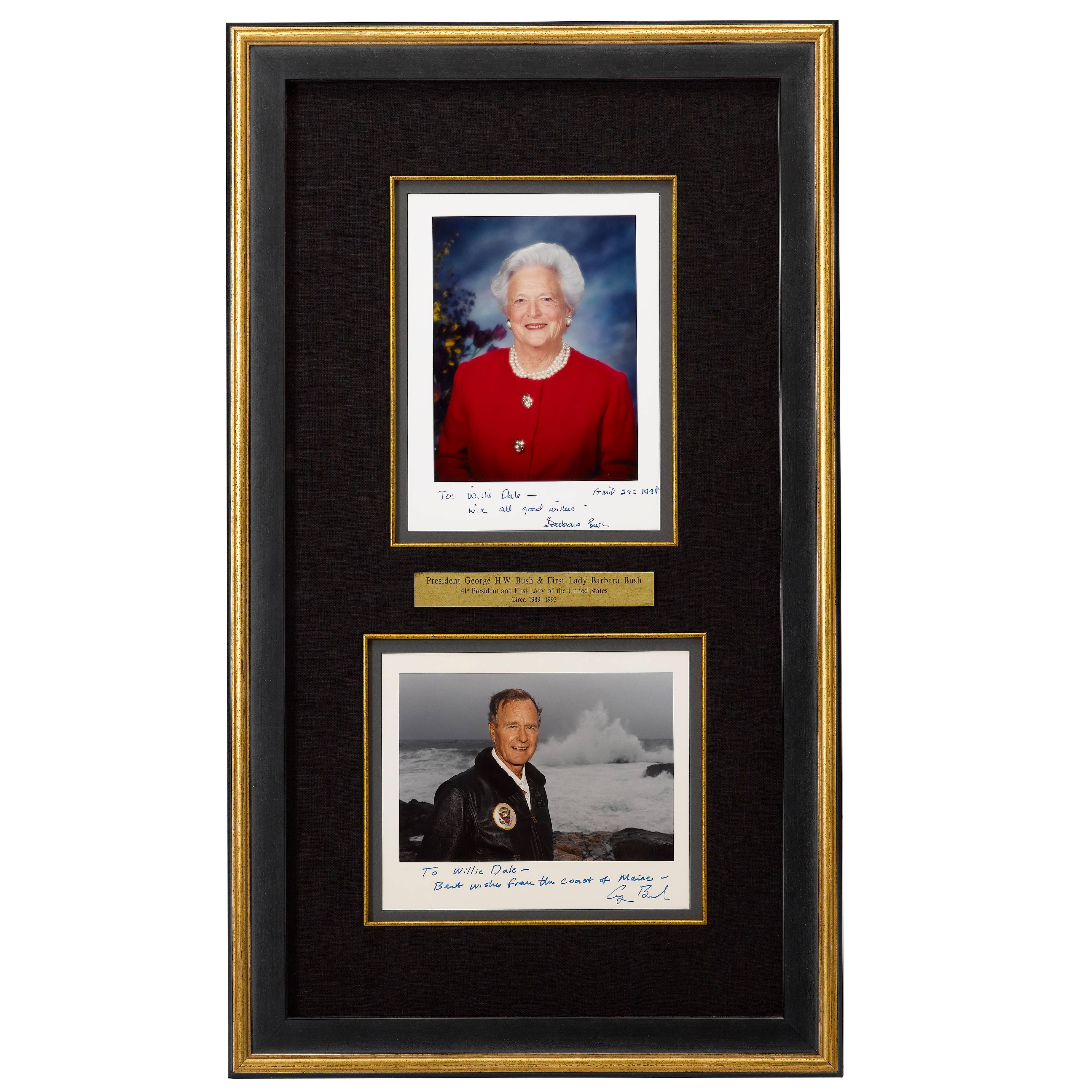 George H. W. Bush & Barbara Bush Signed Photographs