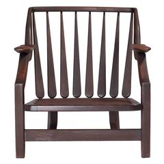 Guillerme et Chambron Oak Armchair, circa 1960 4