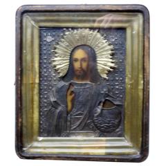 19th Century Russian Icon of Jesus Christ