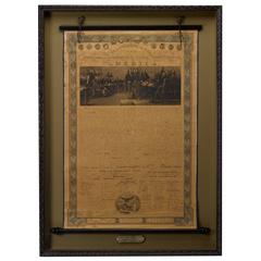 Antique Declaration of Independence Broadside Published by Horace Thayer, circa 1860