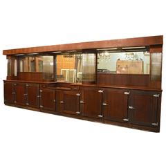 Art Deco Mahogany Bar with Glass Rods, circa 1935