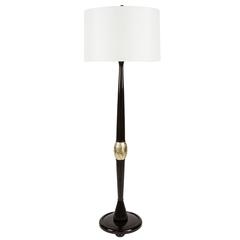 Lacquered and Gilt Art Deco Style Floor Lamp by Lindley