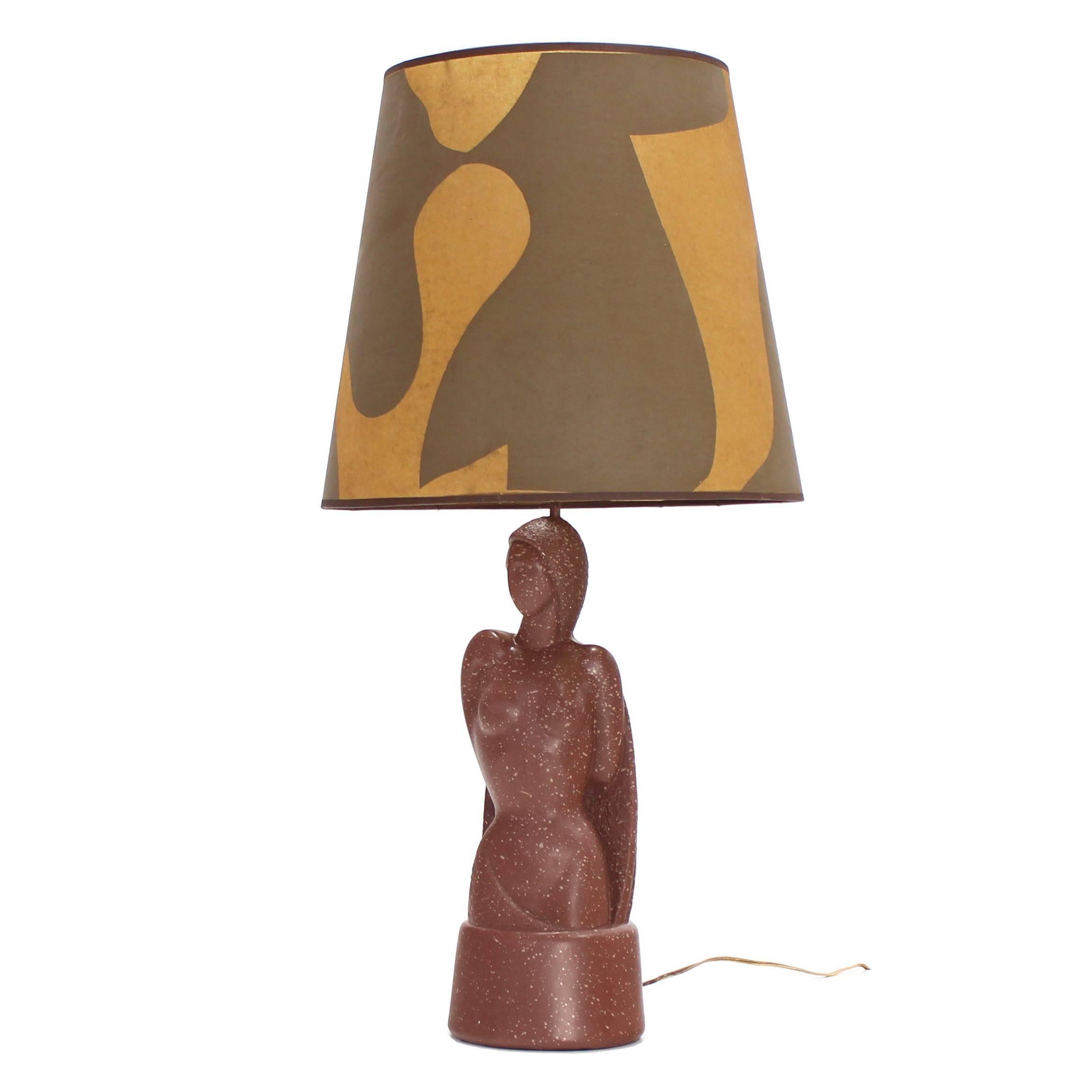 Signed Nude Sculpture Table Lamp For Sale