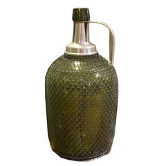 Antique Italian Mesh Covered Seltzer Bottle