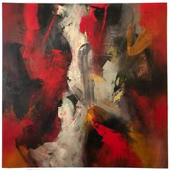 Large Abstract Painting by Rodolfo Lopez Avila, Peruvian 2