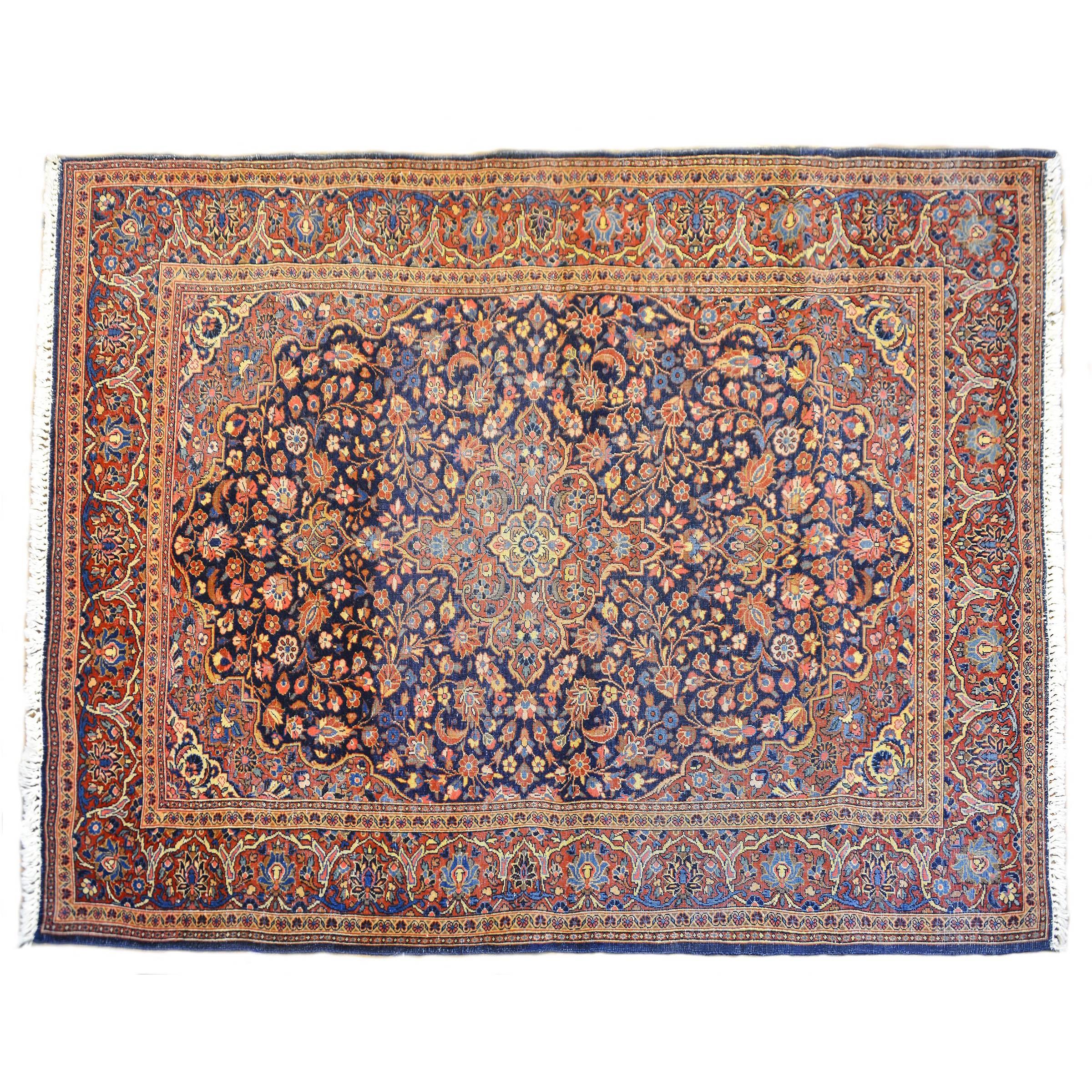 Incroyable tapis de Kashan du début du XXe siècle