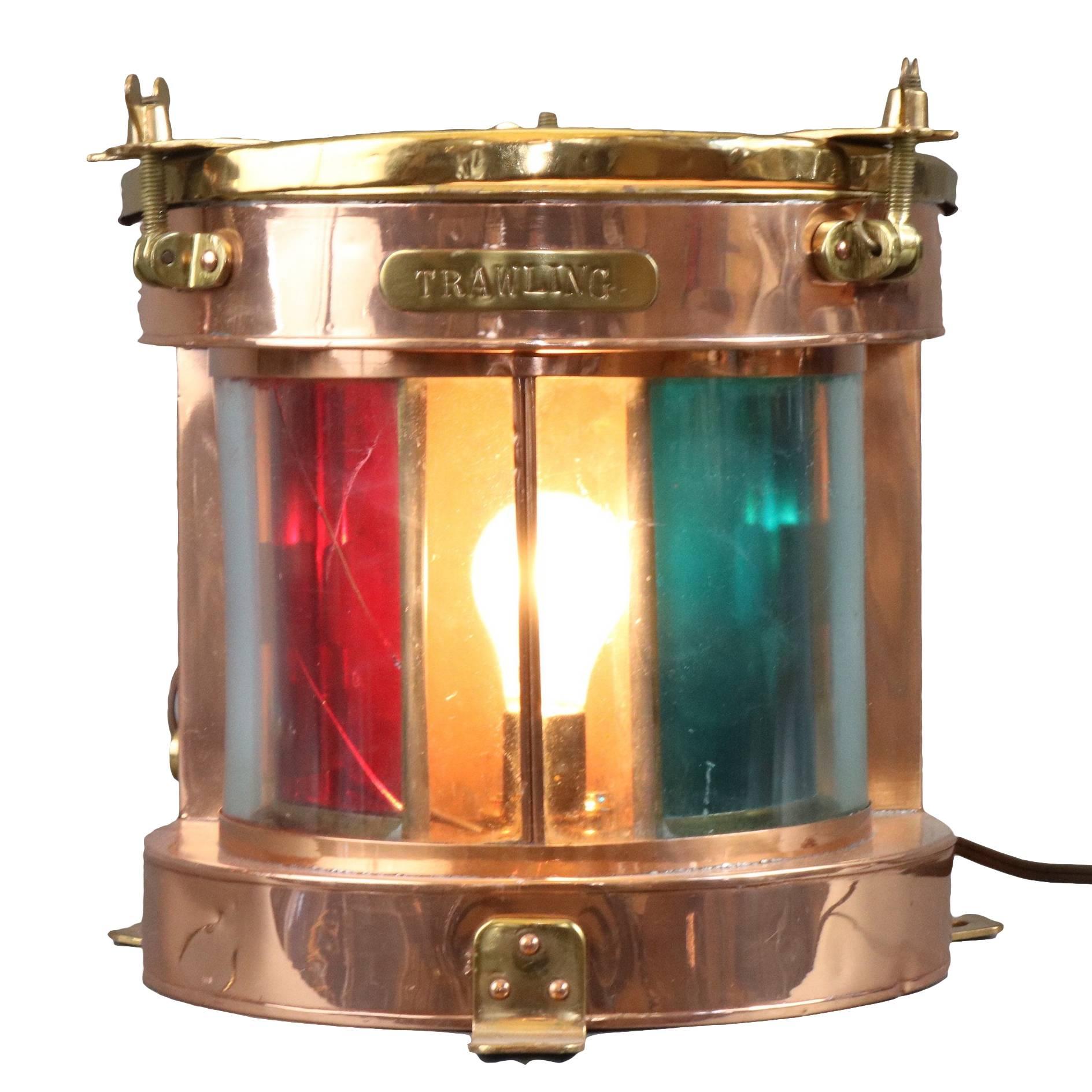 Rare Copper and Brass Trawling Lantern