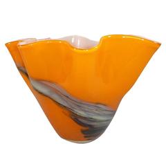 Italian Orange Fazzoletto Handkerchief Vase