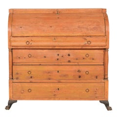 Swedish Mid-19th Century Chest with Convex Drop Front and Inner Drawers
