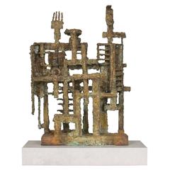 Mid-Century Brutalist Bronze Sculpture by Canevari "Etrusicans"