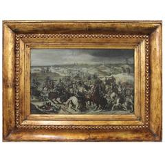 Antique Battle Scene Painting