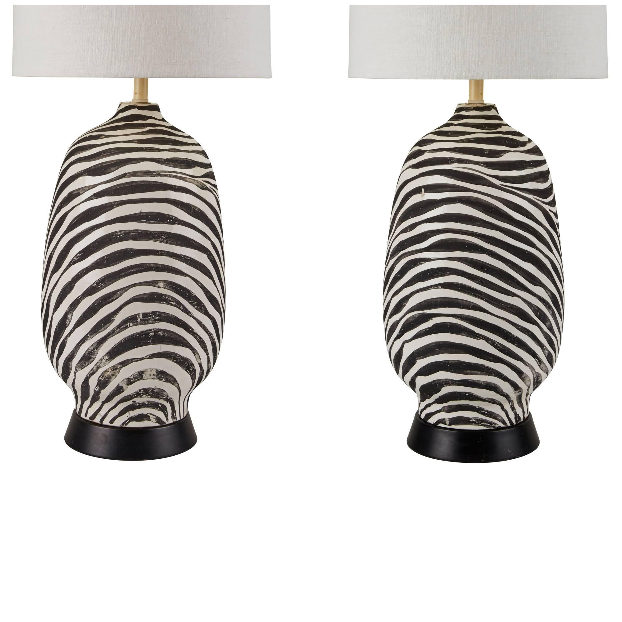 Rare Pair of Ugo Zaccagnini Table Lamps