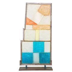 Vintage Resin and Steel Freestanding Abstract Sculpture 1