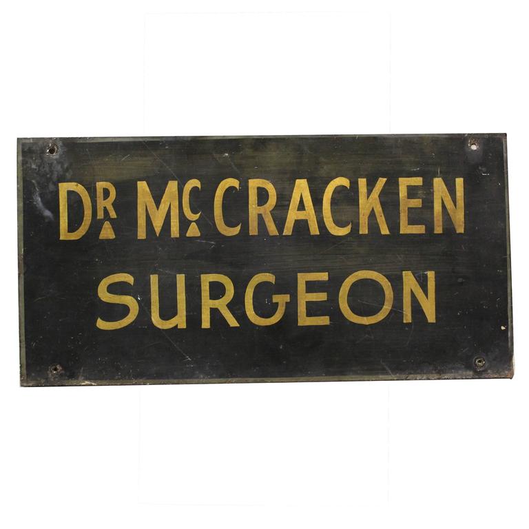19th Century 'Doctor McCracken' Surgeon's Trade Sign For Sale at 1stDibs