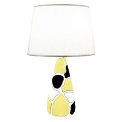 Lampada da tavolo Hand Made decorata a mano, anni '50