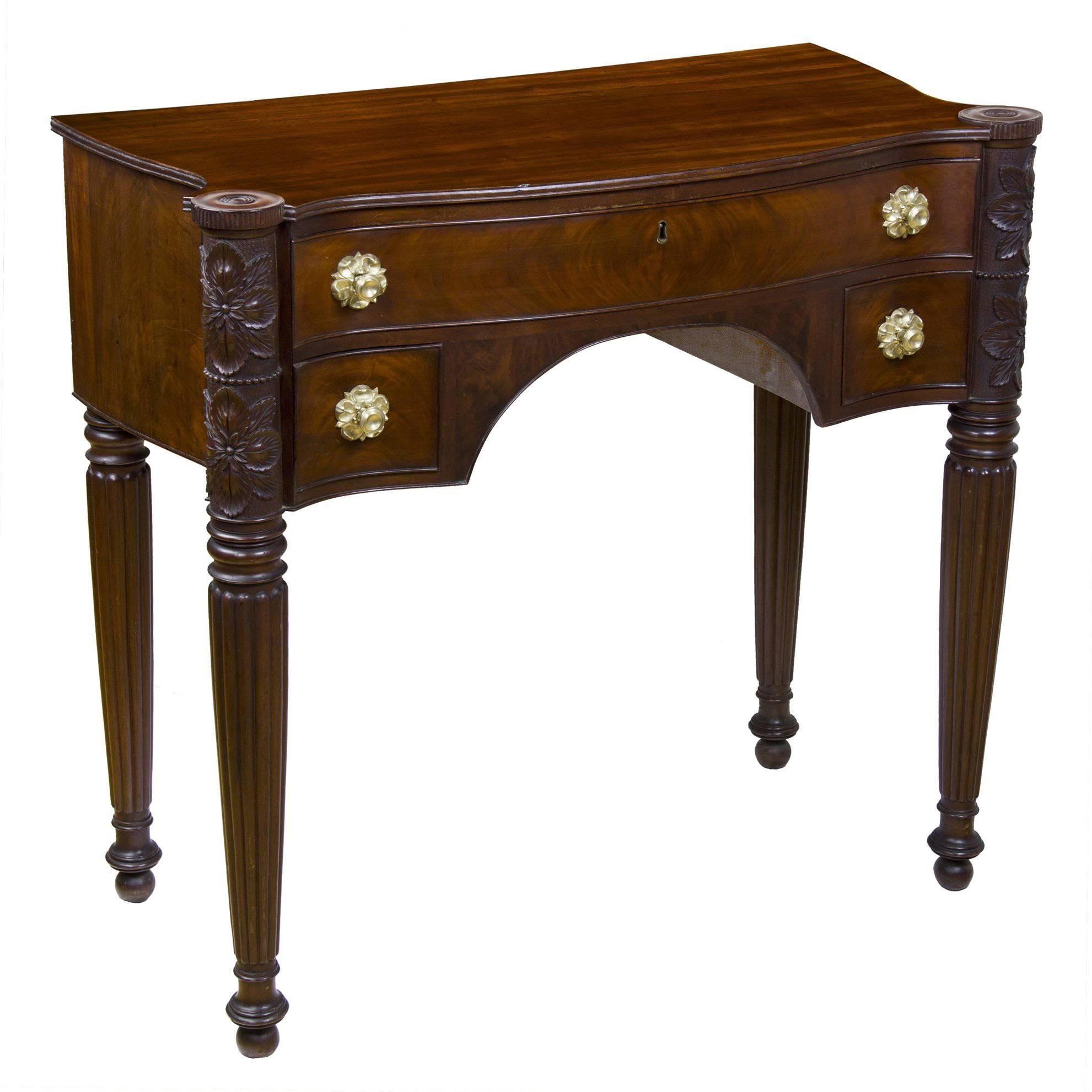 Federal Mahogany Classical/Sheraton Serving Table, Salem, Ma, McIntire For Sale