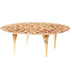 Sedona Polished Bronze Round Coffee Table/Cocktail Table with Glass Top 9