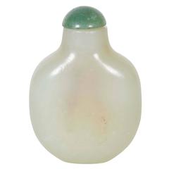Vintage Snuff Bottle in White Jade